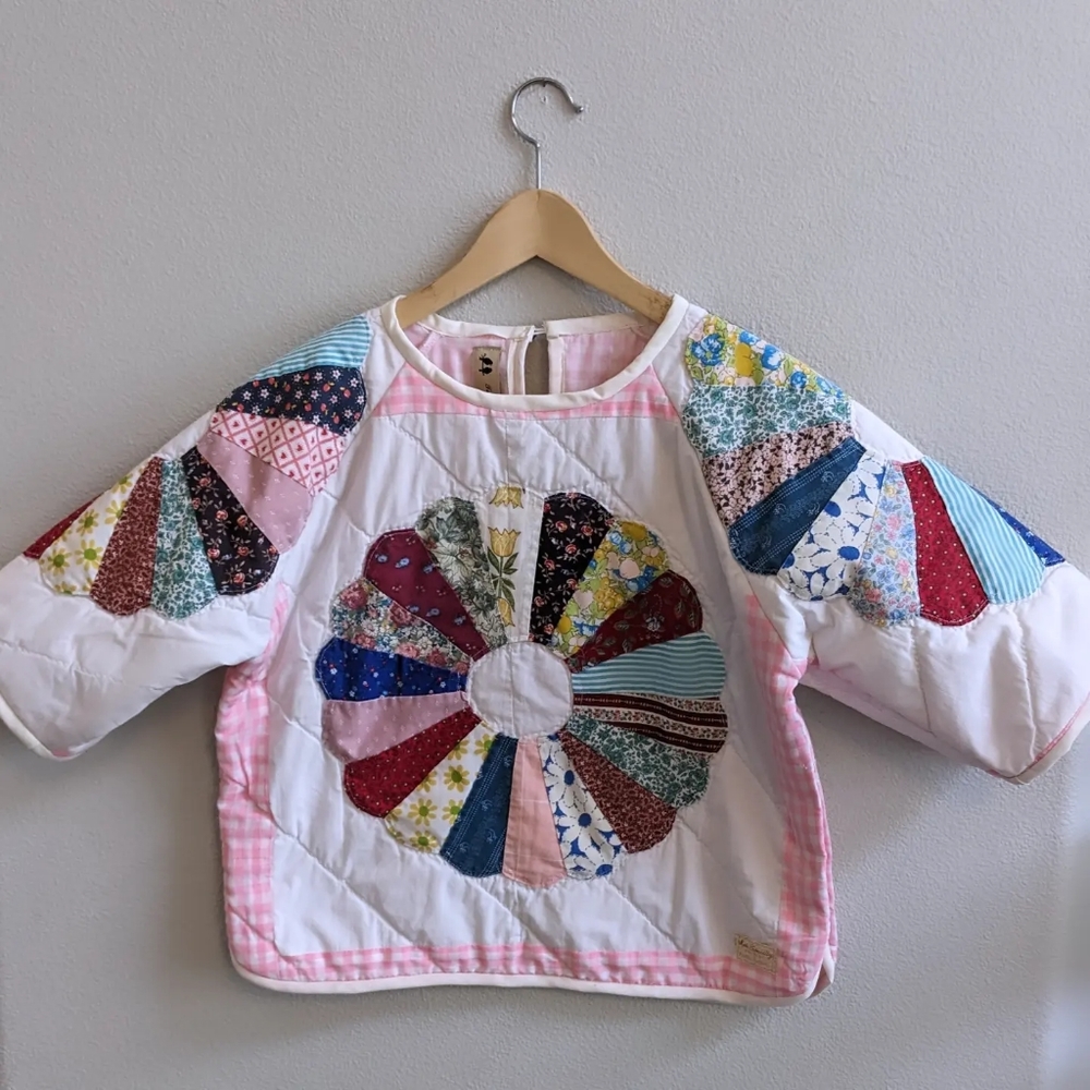💜 Handmade colorful pink quilted shirt.